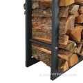 Rastrelliera per legna da ardere staccabile in metallo per interni